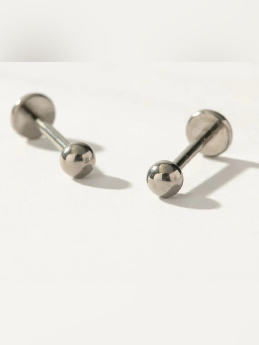 Uncommon James Titanium Ball Flat Back Earrings. With a push pin closure